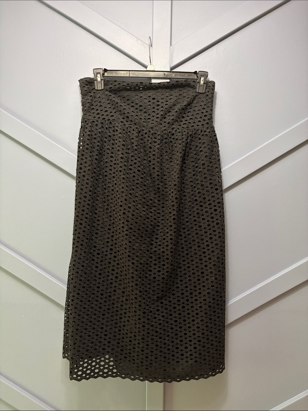 Liz Claiborne Black Eyelet strapless dress.